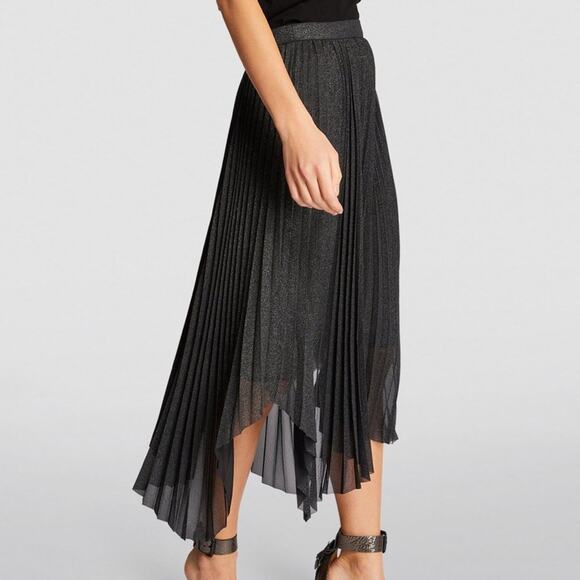 ALLSAINTS Lerin Midi Skirt - Light Gray Size 0 - Picture 9 of 10